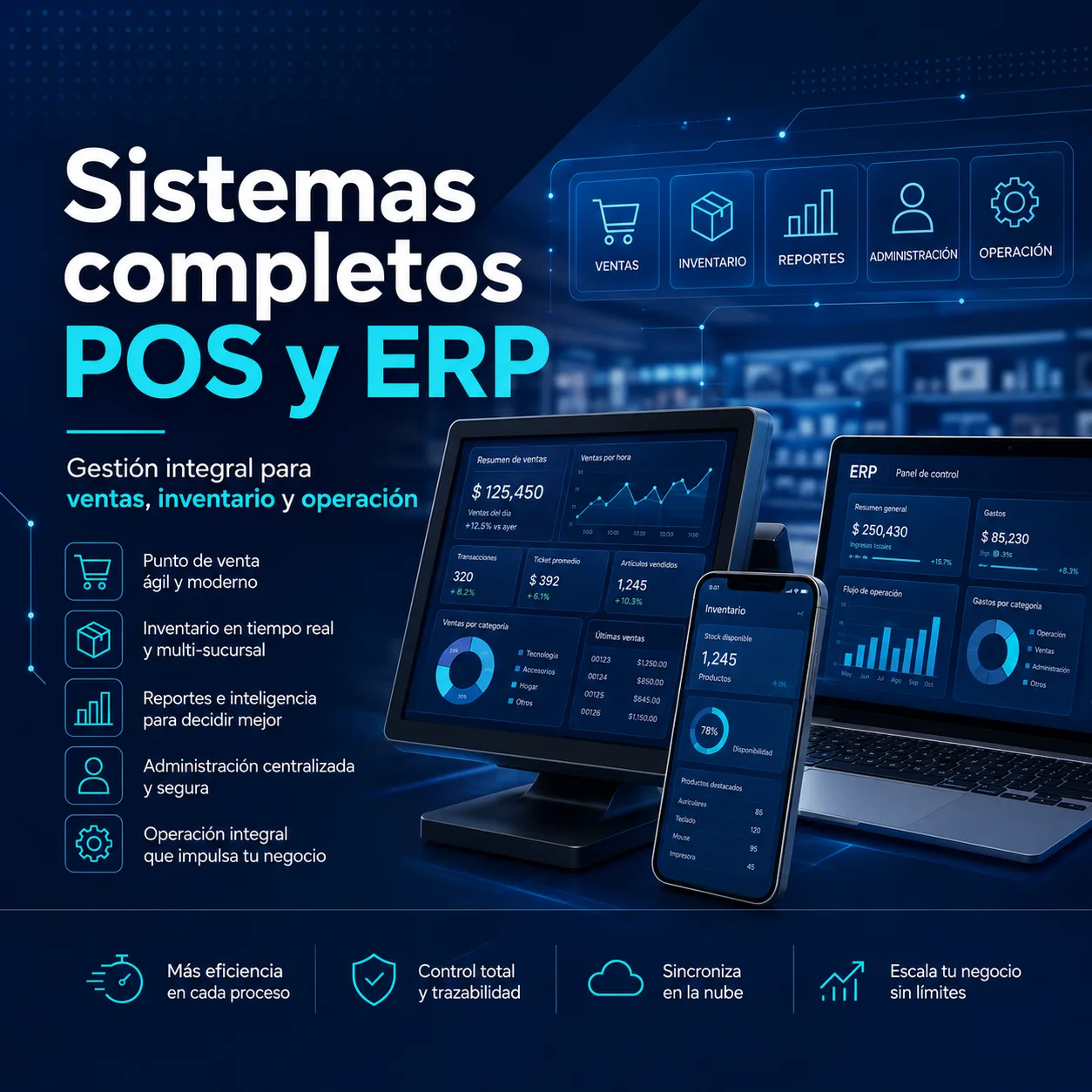 Sistemas completos POS y ERP